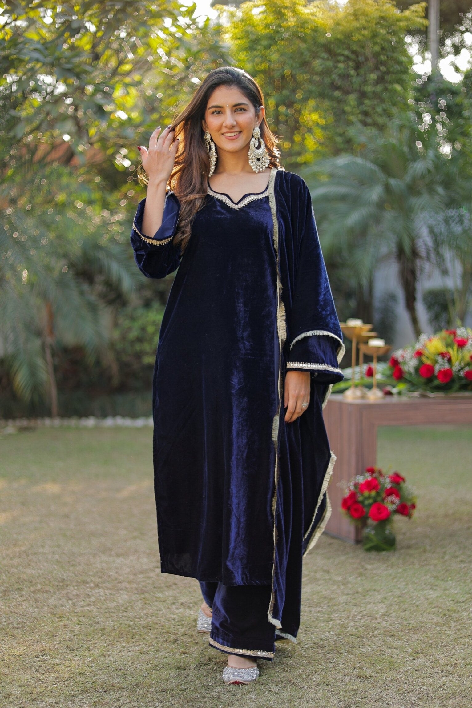 Midnight Blue Velvet Suit Set DIMPLE DESIGN STUDIO Midnight Blue Velvet Suit Set DIMPLE DESIGN STUDIO