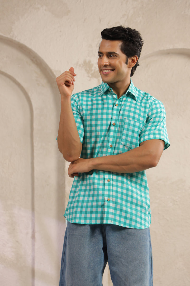 Blue Checks Regular Fit Shirt