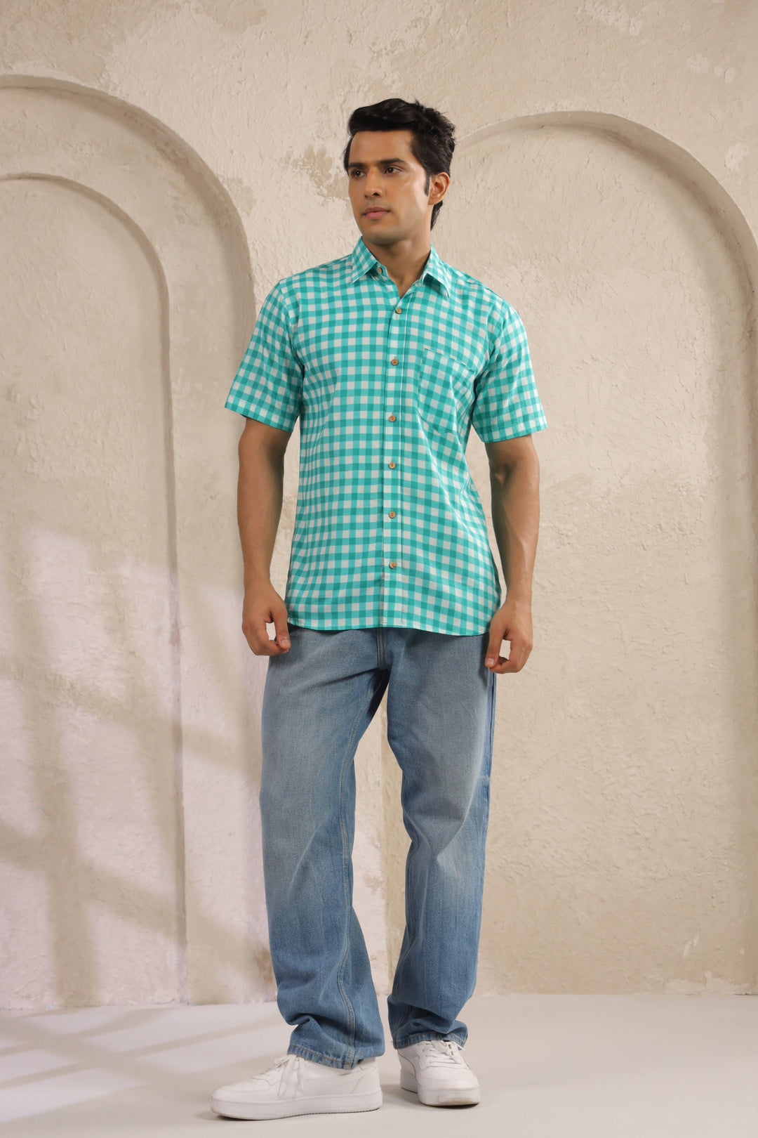 Blue Checks Regular Fit Shirt