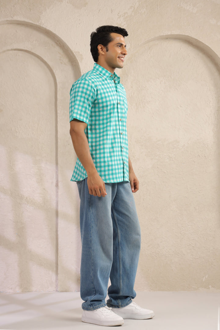 Blue Checks Regular Fit Shirt