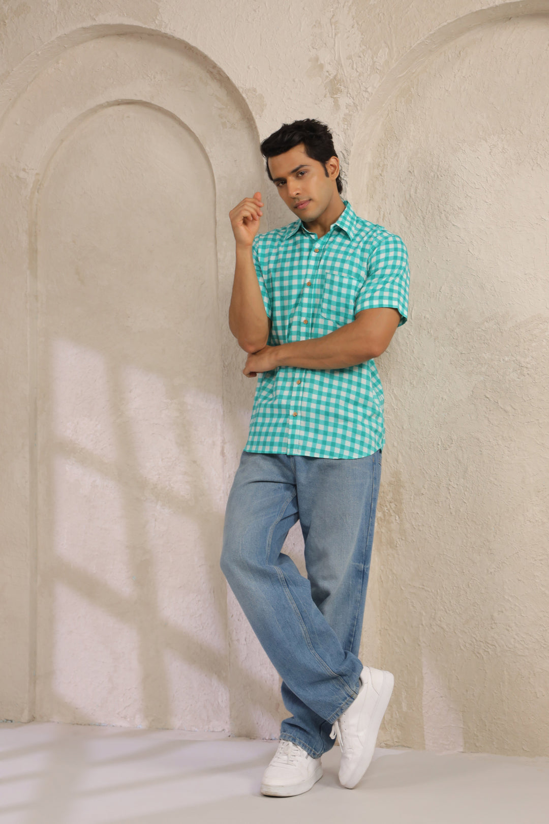 Blue Checks Regular Fit Shirt