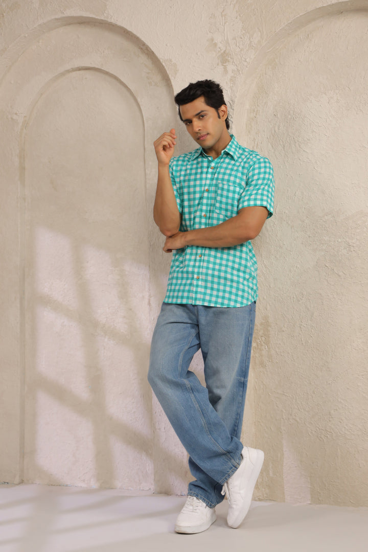Blue Checks Regular Fit Shirt