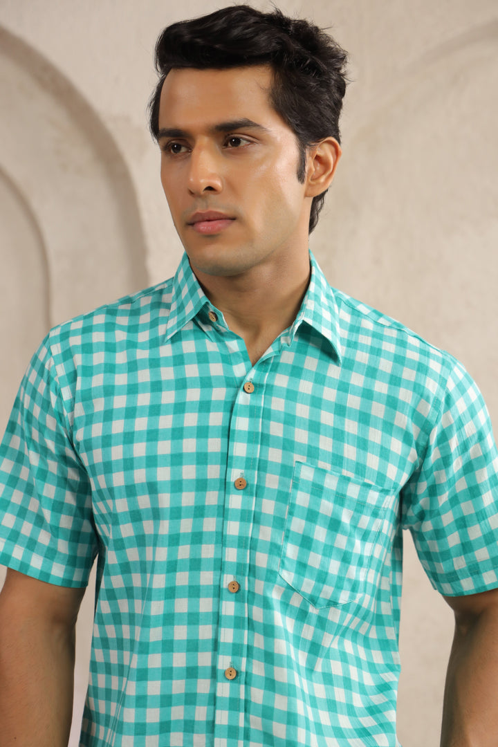 Blue Checks Regular Fit Shirt
