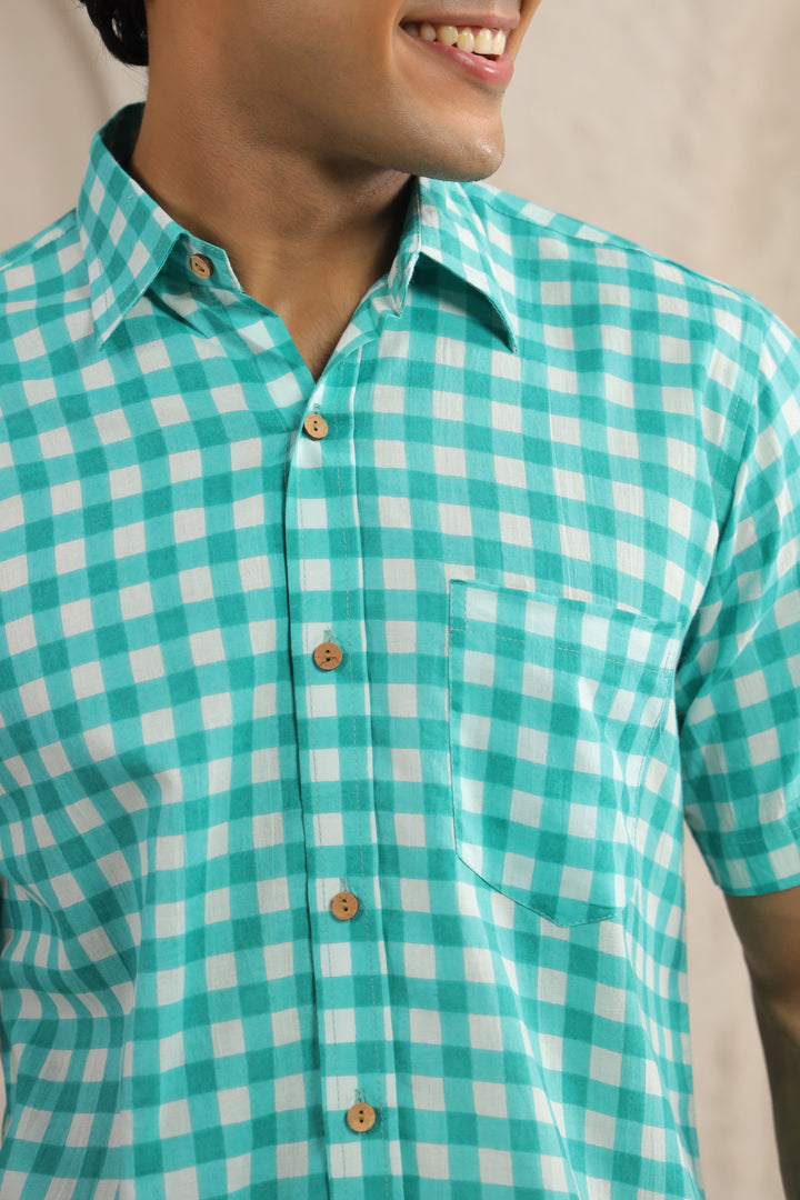 Blue Checks Regular Fit Shirt