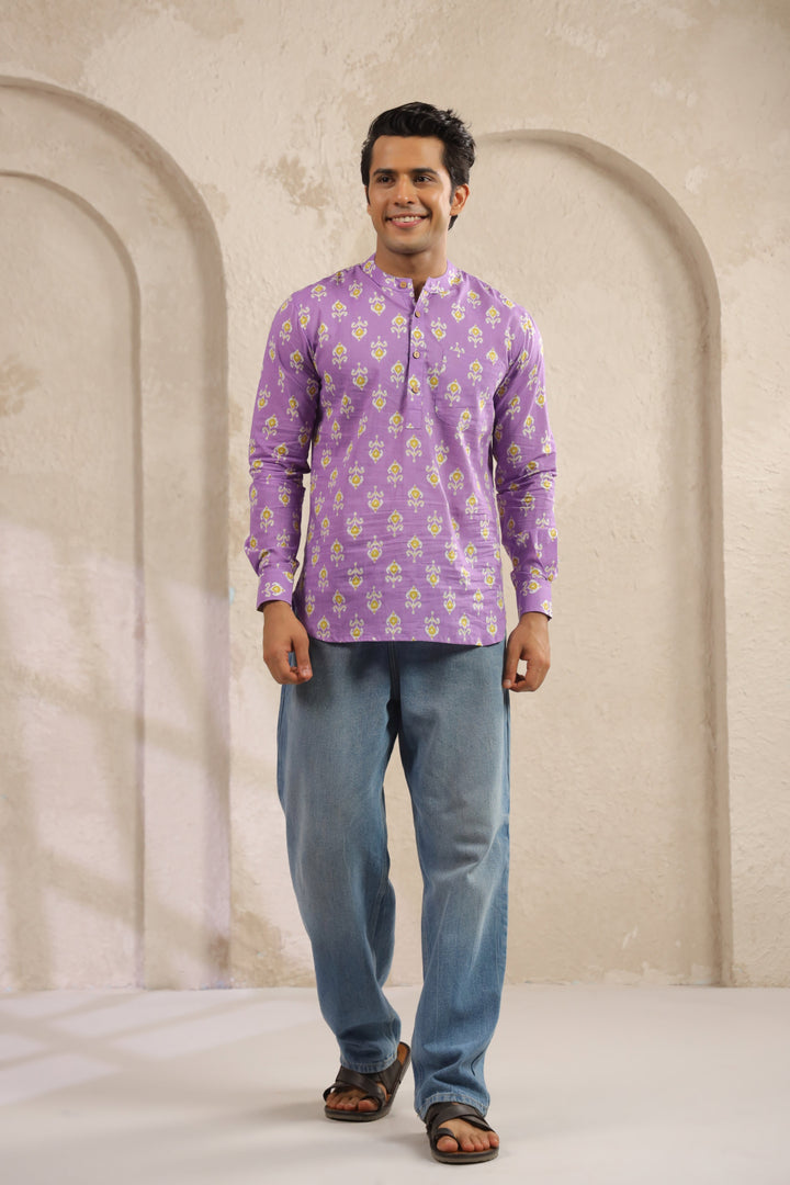 Purple Regular Shirt Kurta