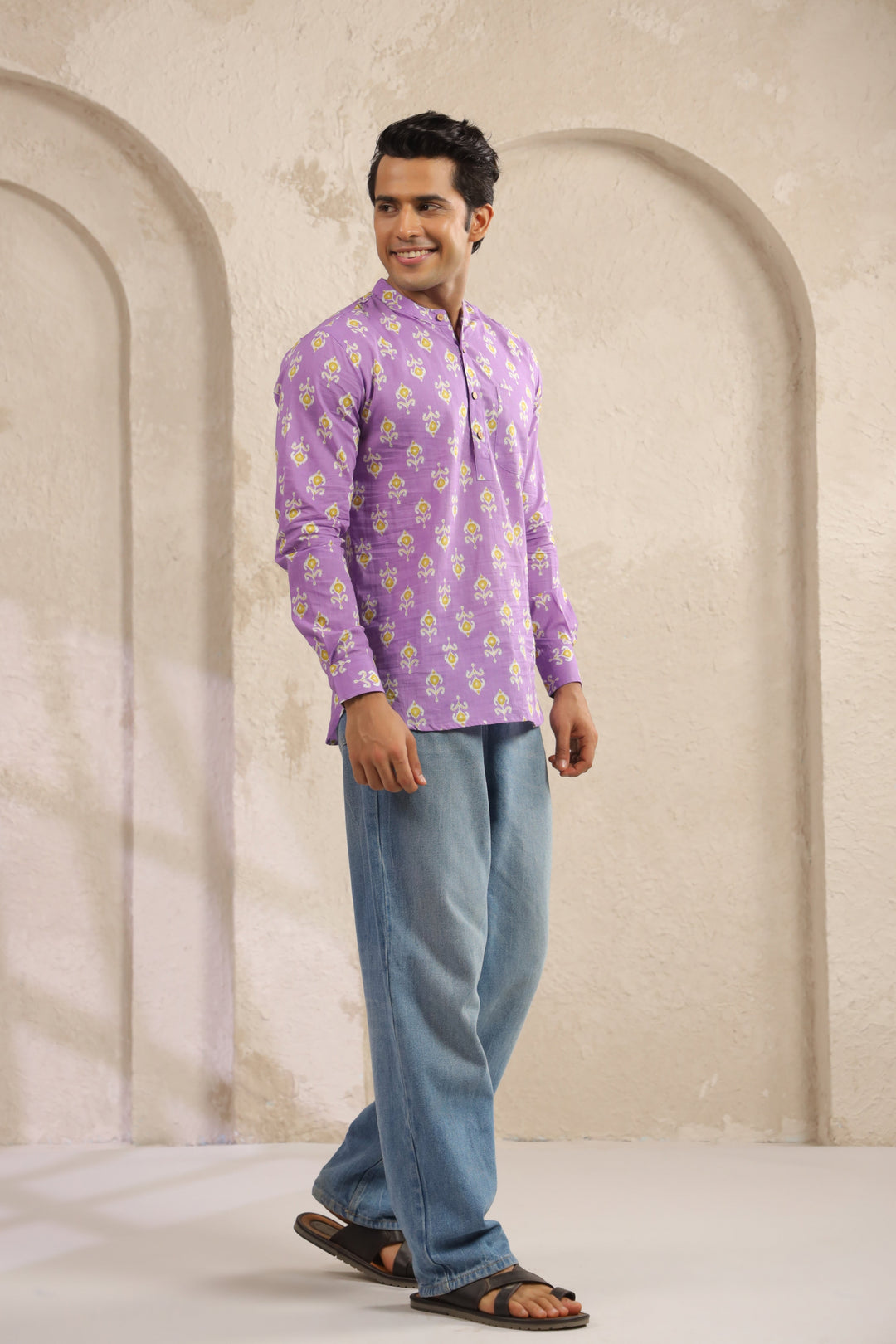 Purple Regular Shirt Kurta