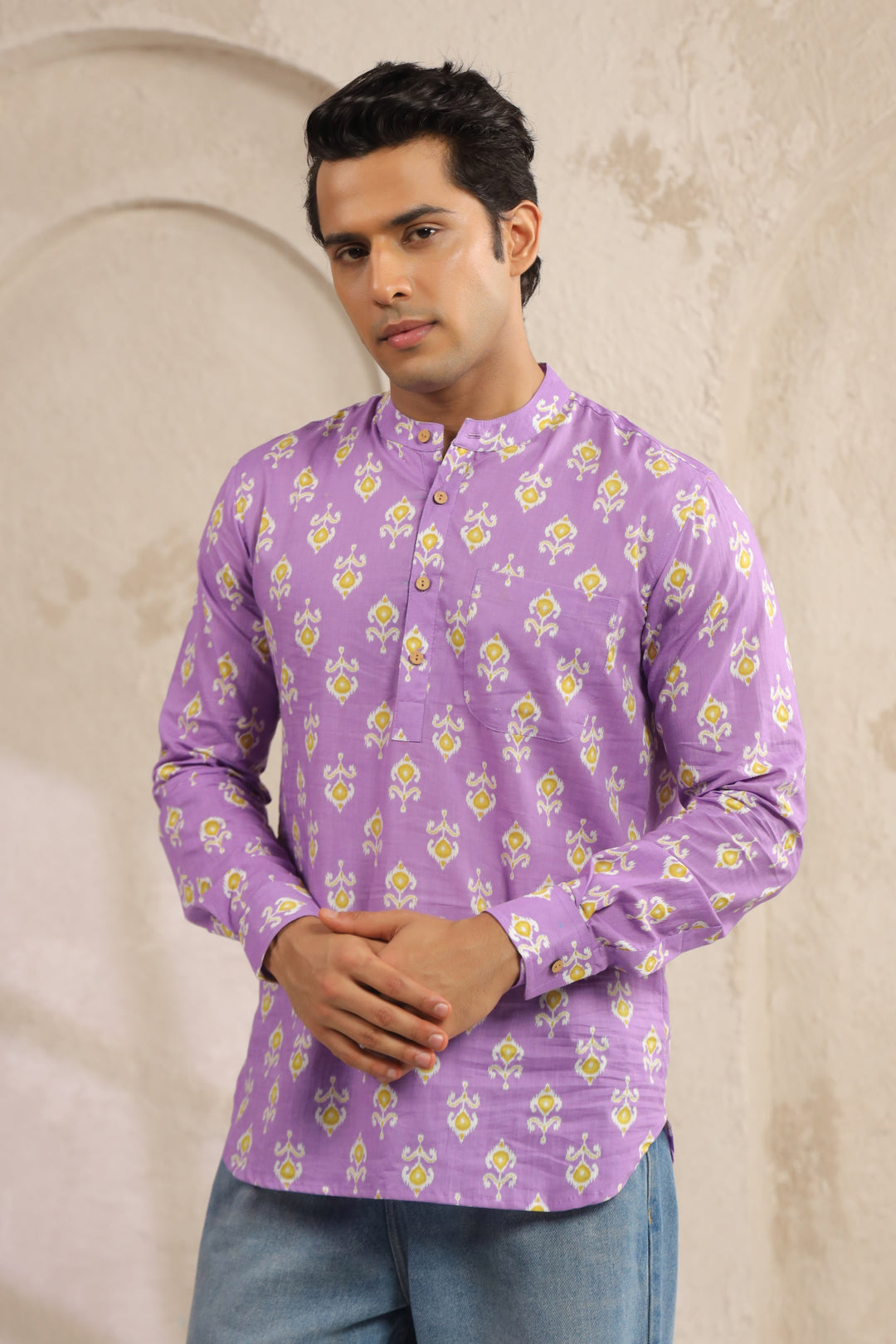 Purple Regular Shirt Kurta
