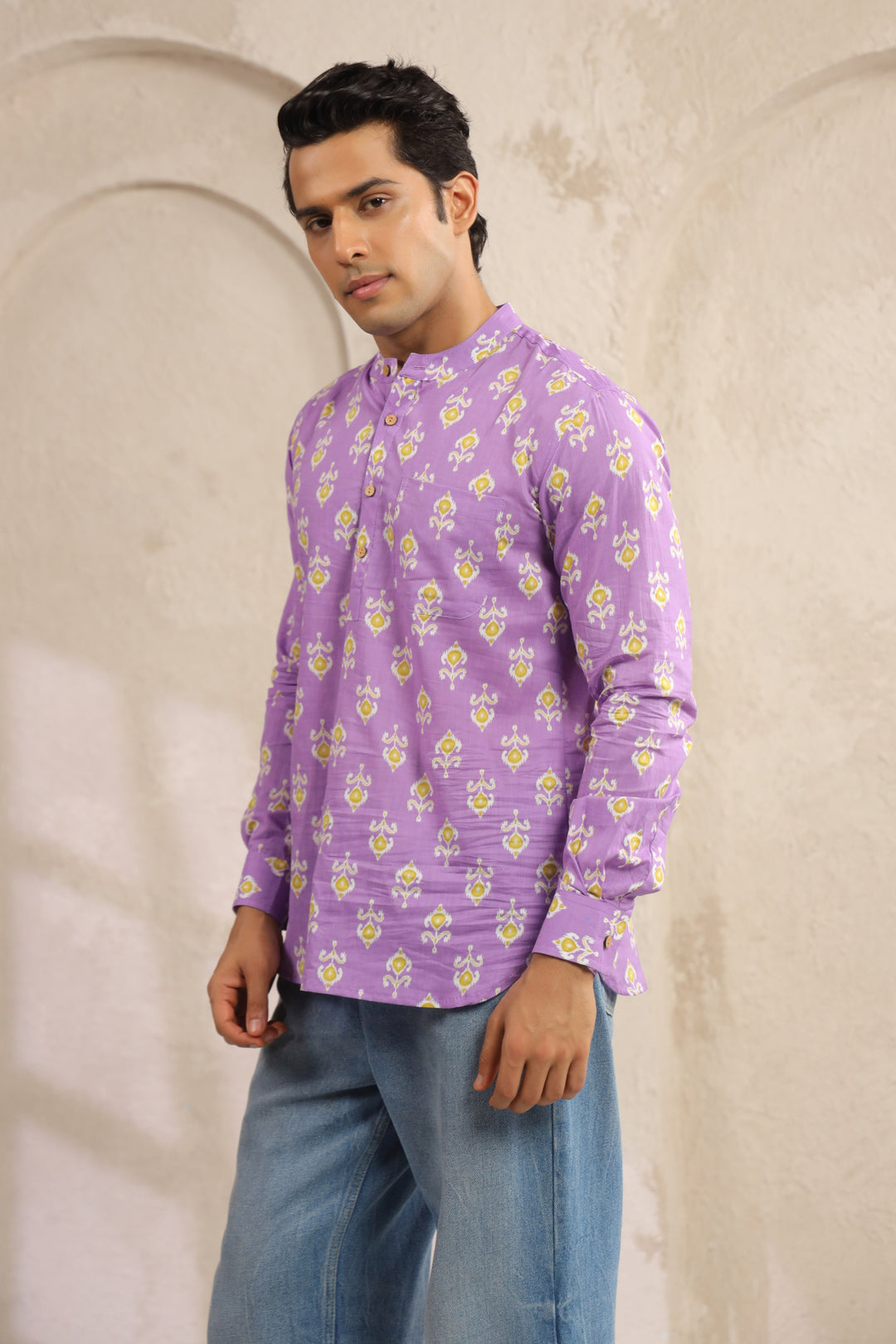 Purple Regular Shirt Kurta
