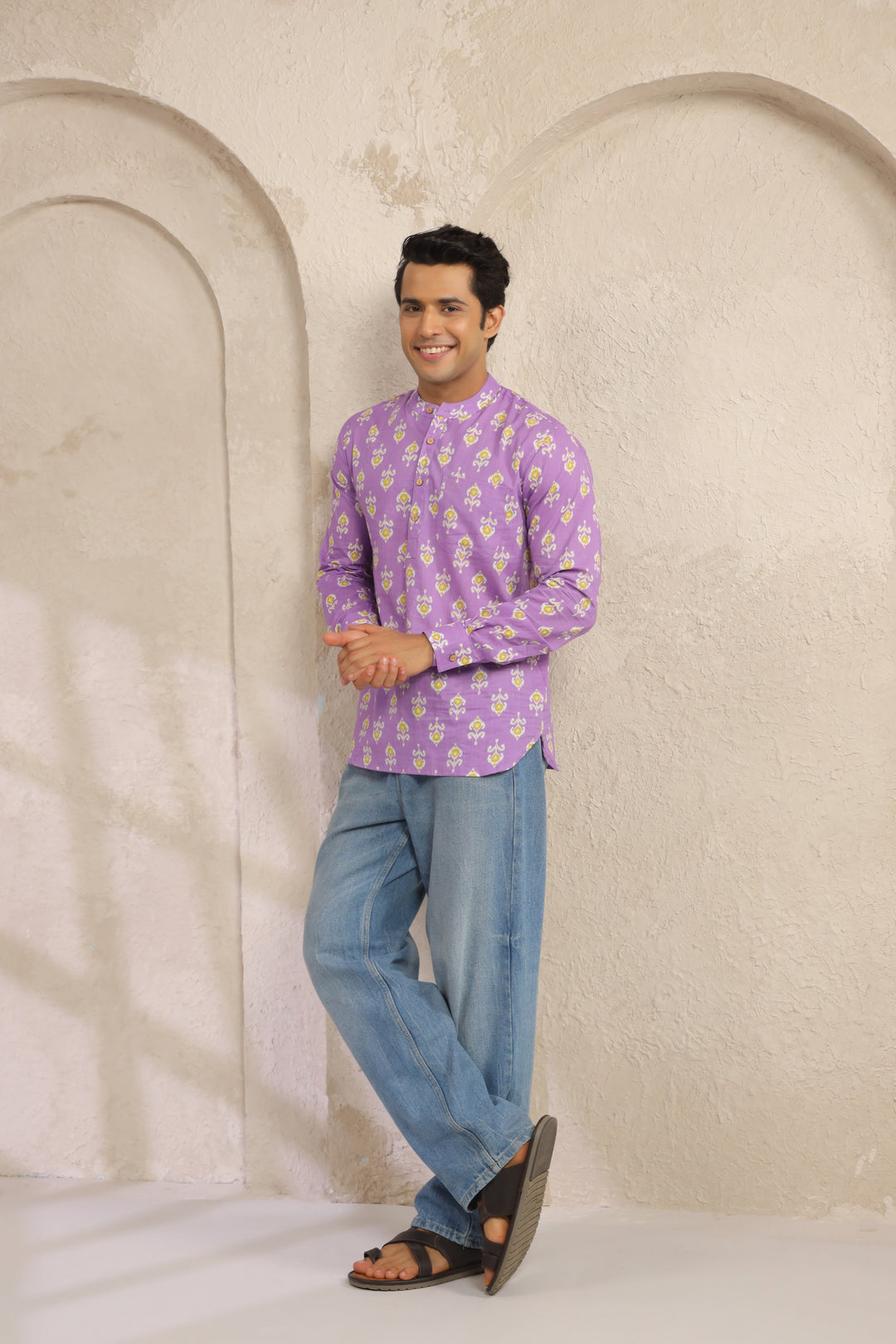 Purple Regular Shirt Kurta
