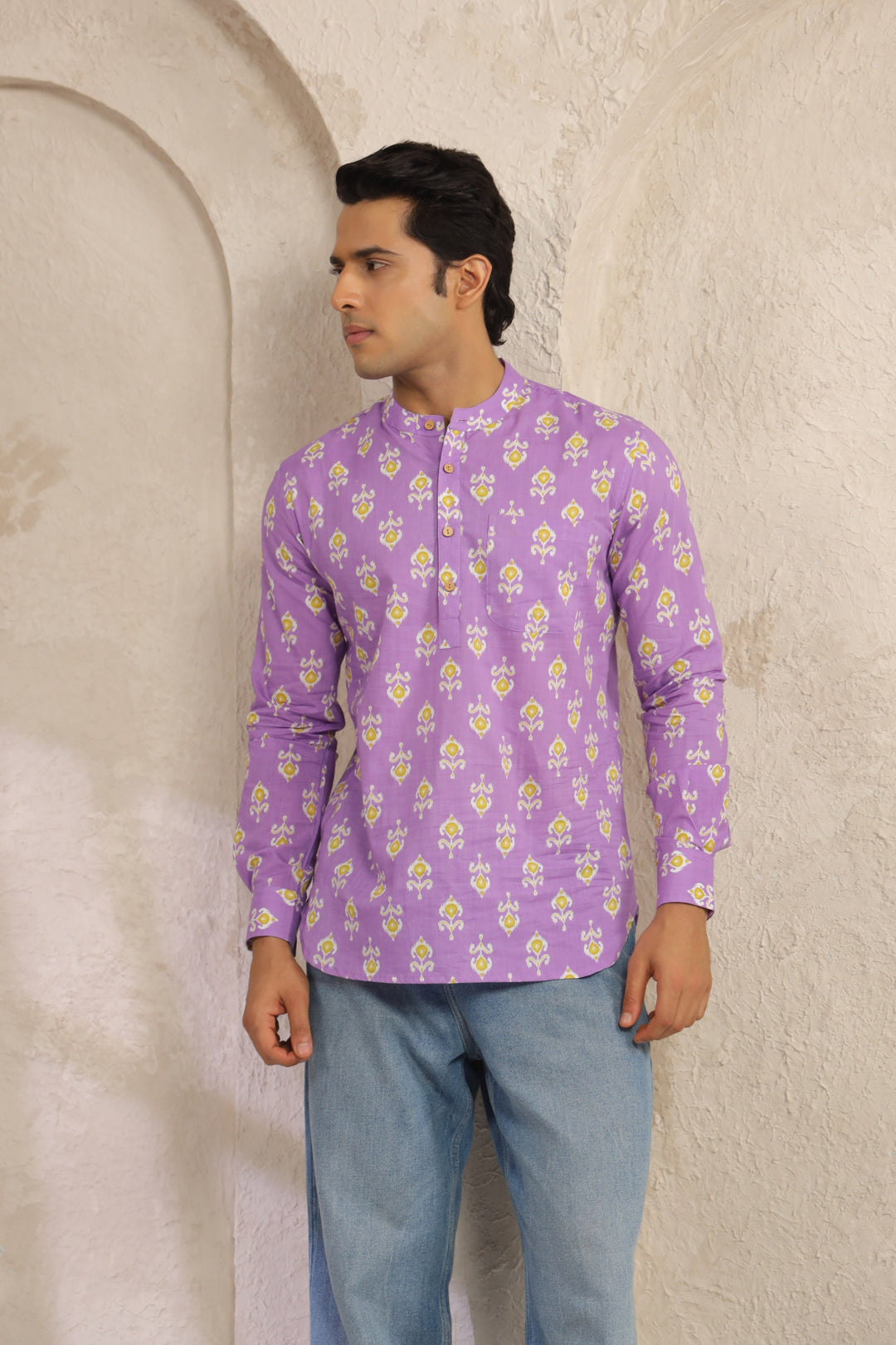 Purple Regular Shirt Kurta