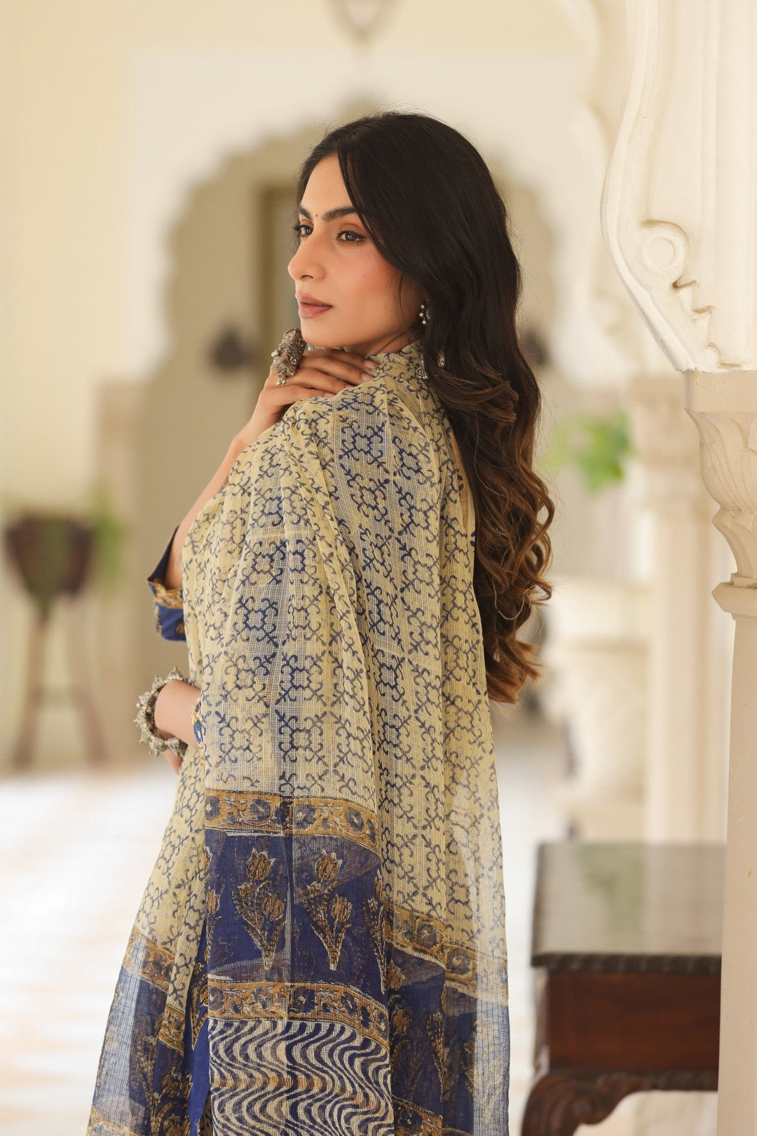 Himadri Blue Cotton Suit Set