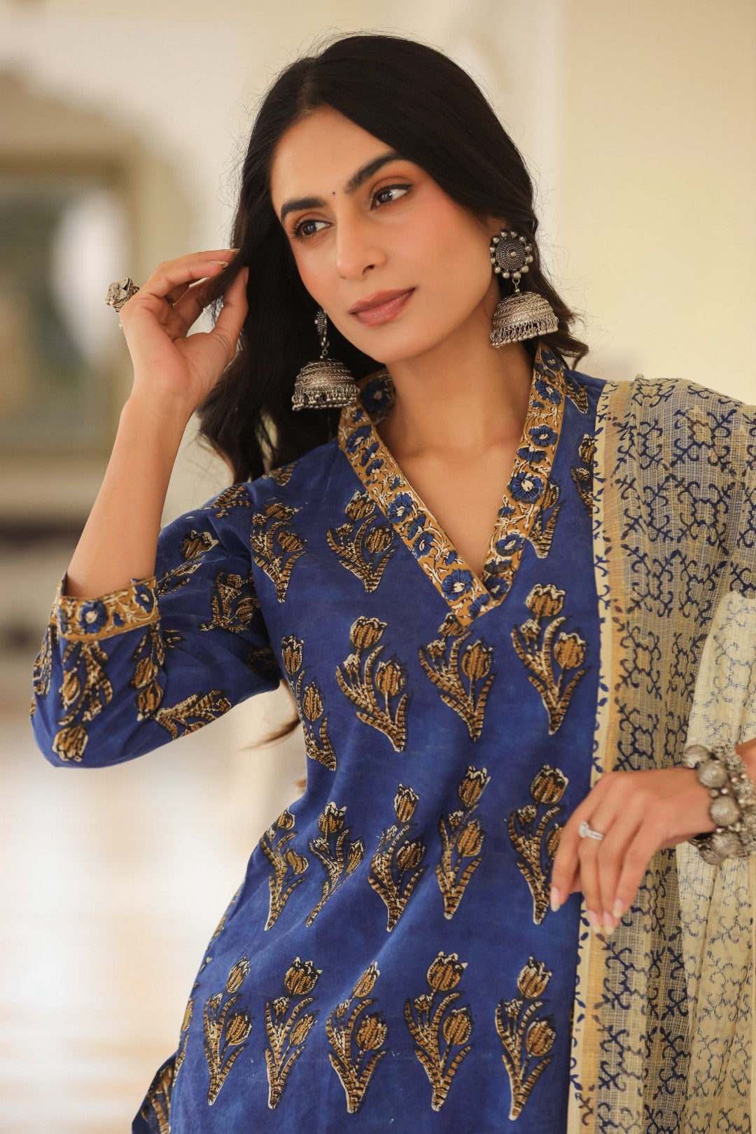 Himadri Blue Cotton Suit Set