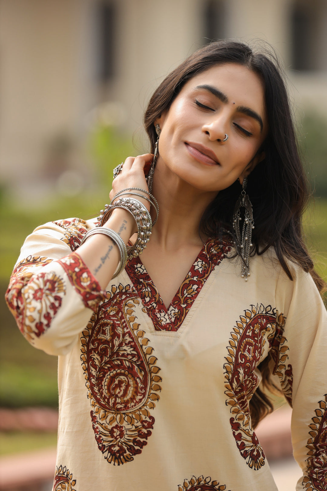 Chehak Beige Cotton Suit Set