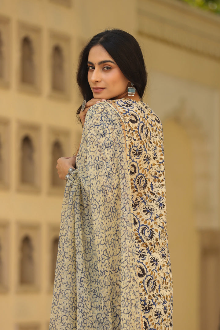 Surma Blue Cotton Suit Set