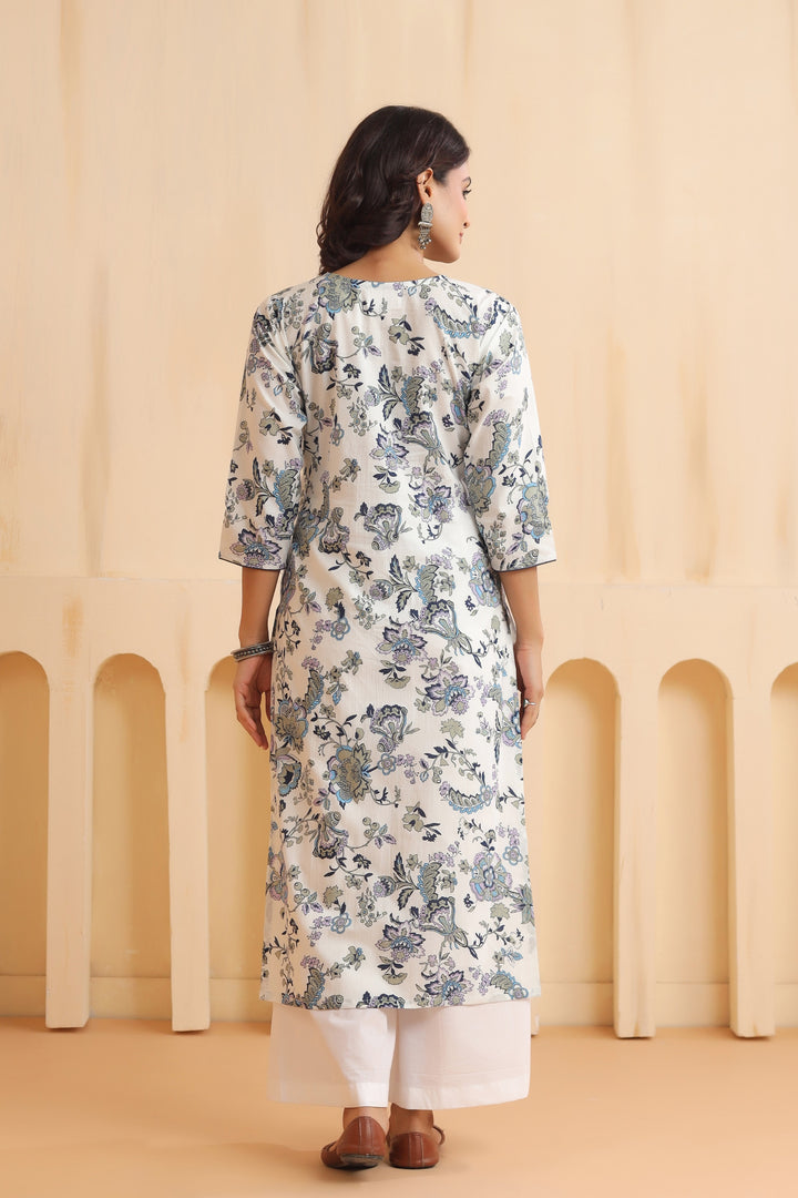 Iraa White Cotton Kurta