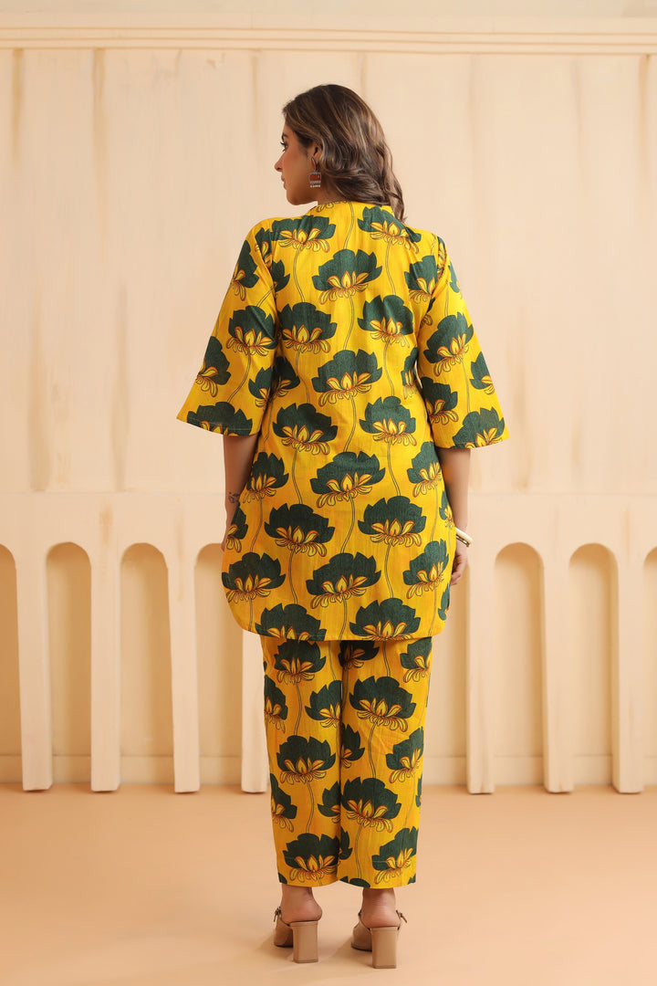 Yellow Green Cotton Co-ord Set