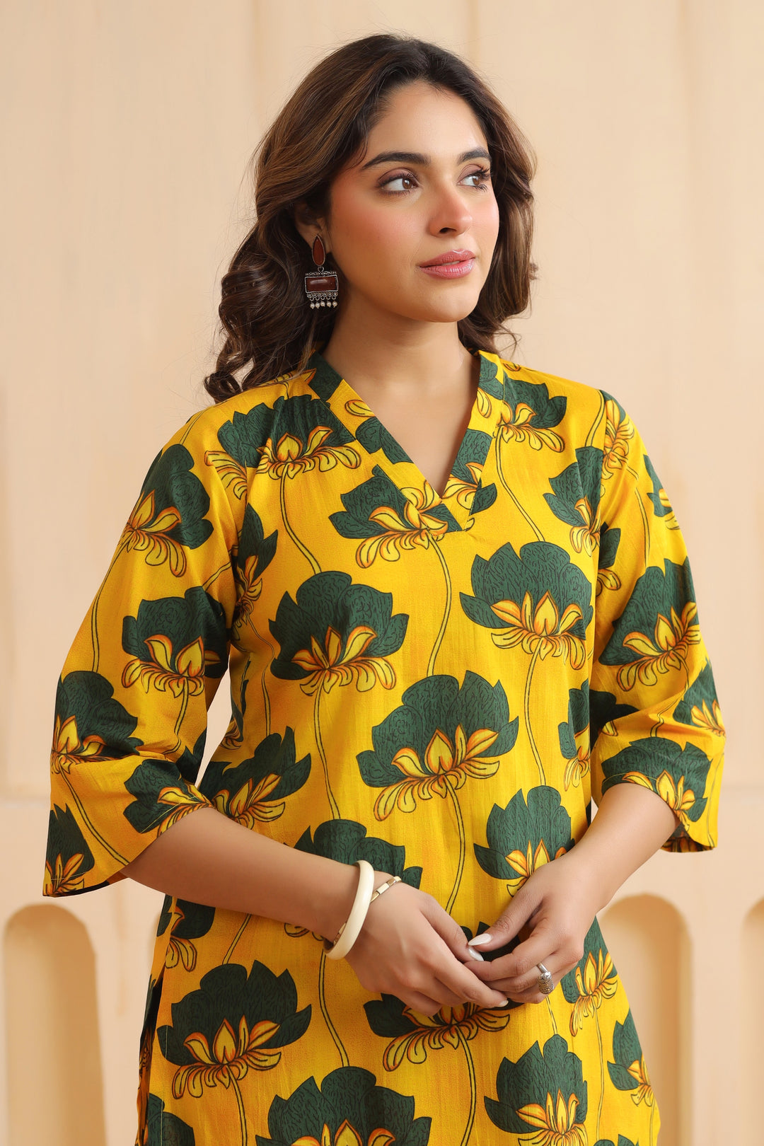 Yellow Green Cotton Co-ord Set