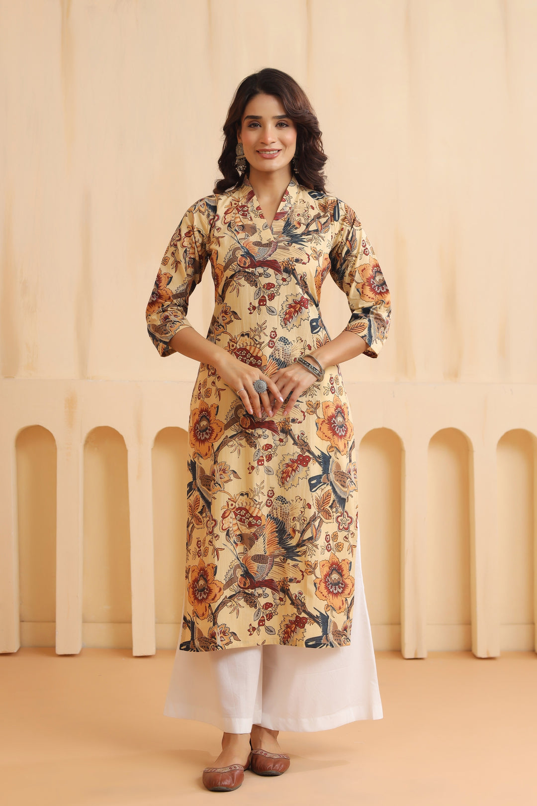 Abha Beige Cotton Kurta