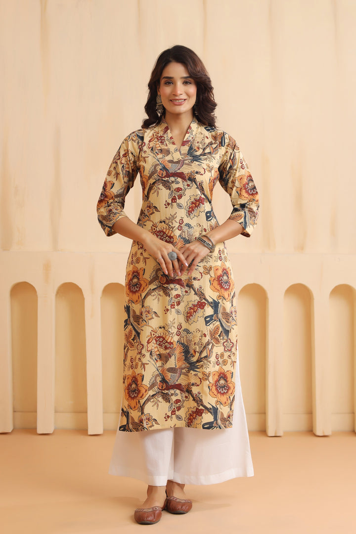 Abha Beige Cotton Kurta