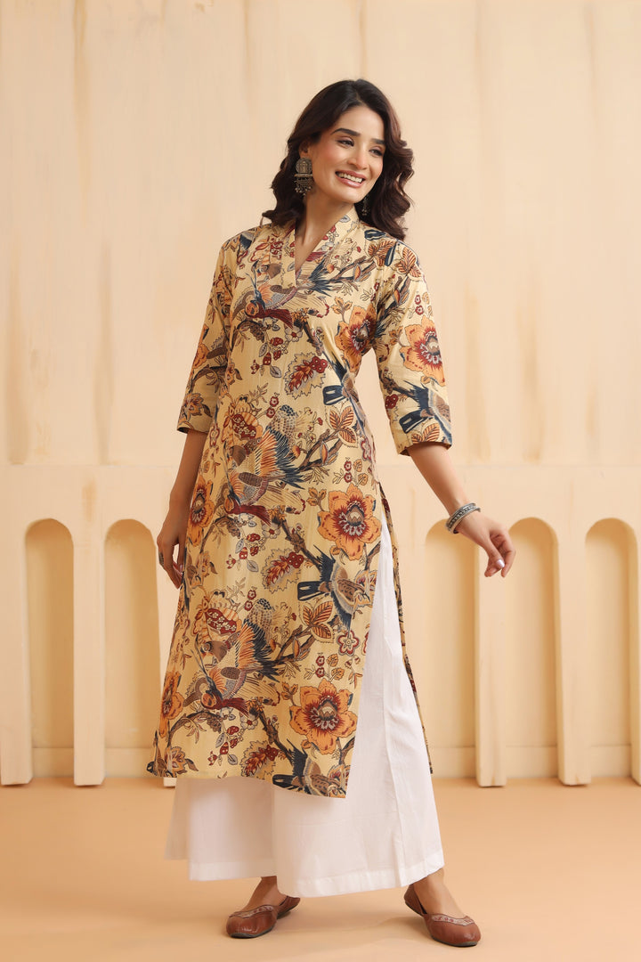 Abha Beige Cotton Kurta