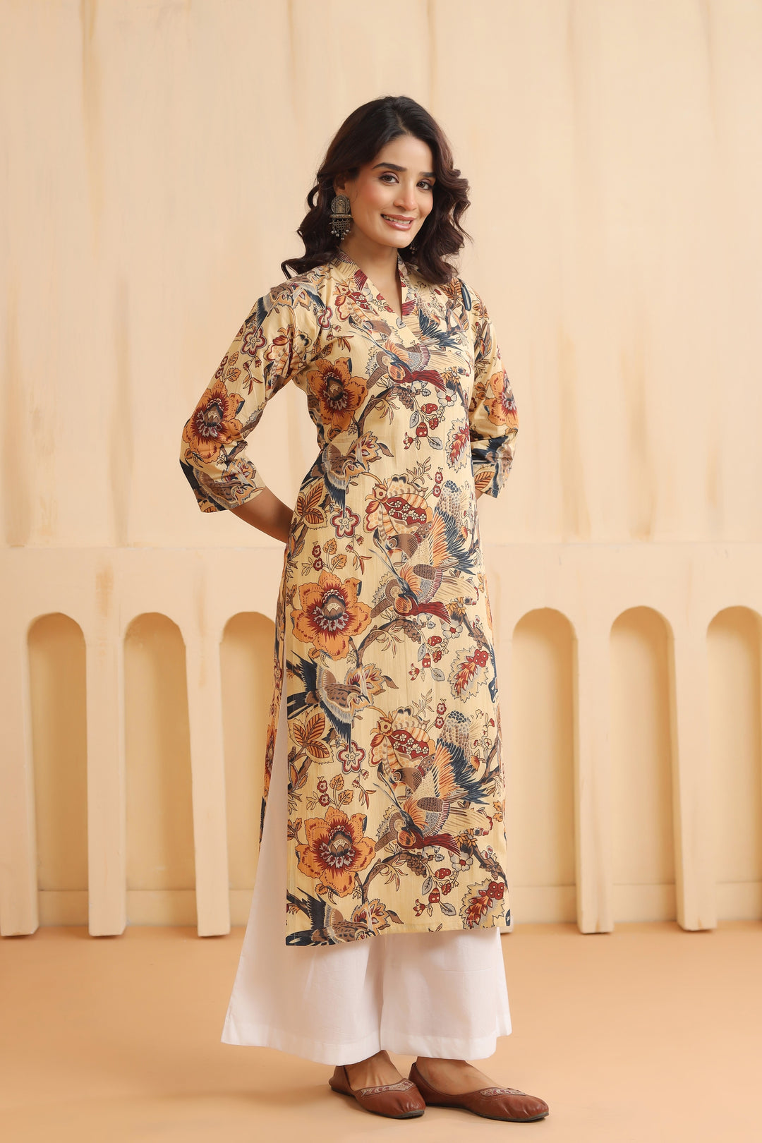 Abha Beige Cotton Kurta