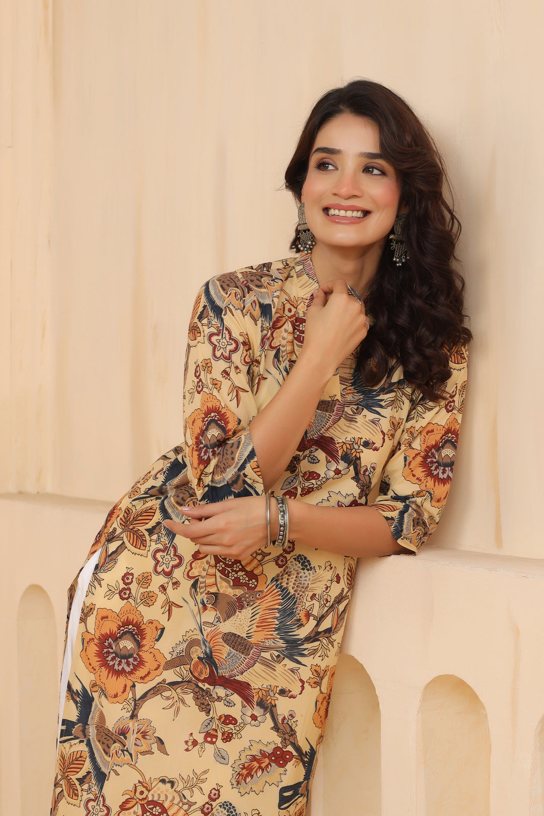 Abha Beige Cotton Kurta