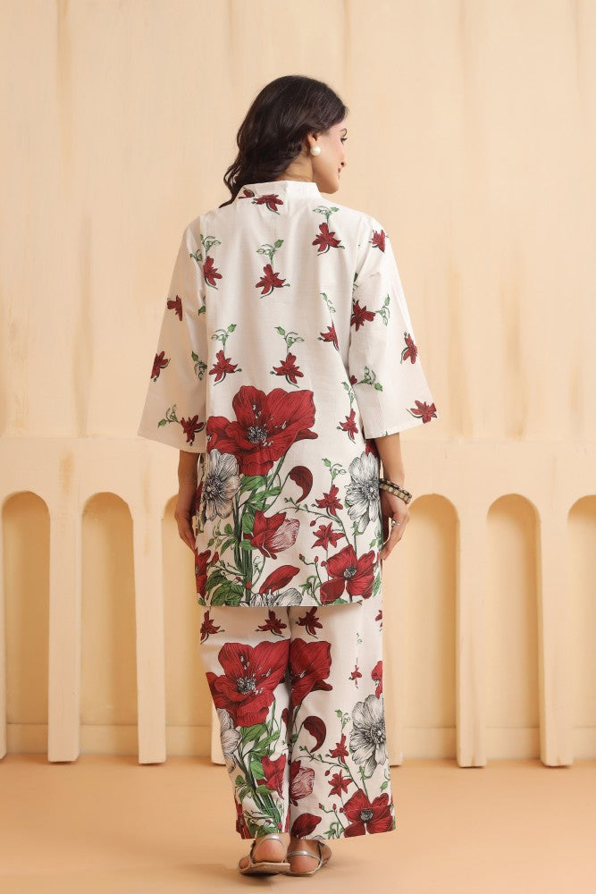 Jennifer Red Floral Coord Set