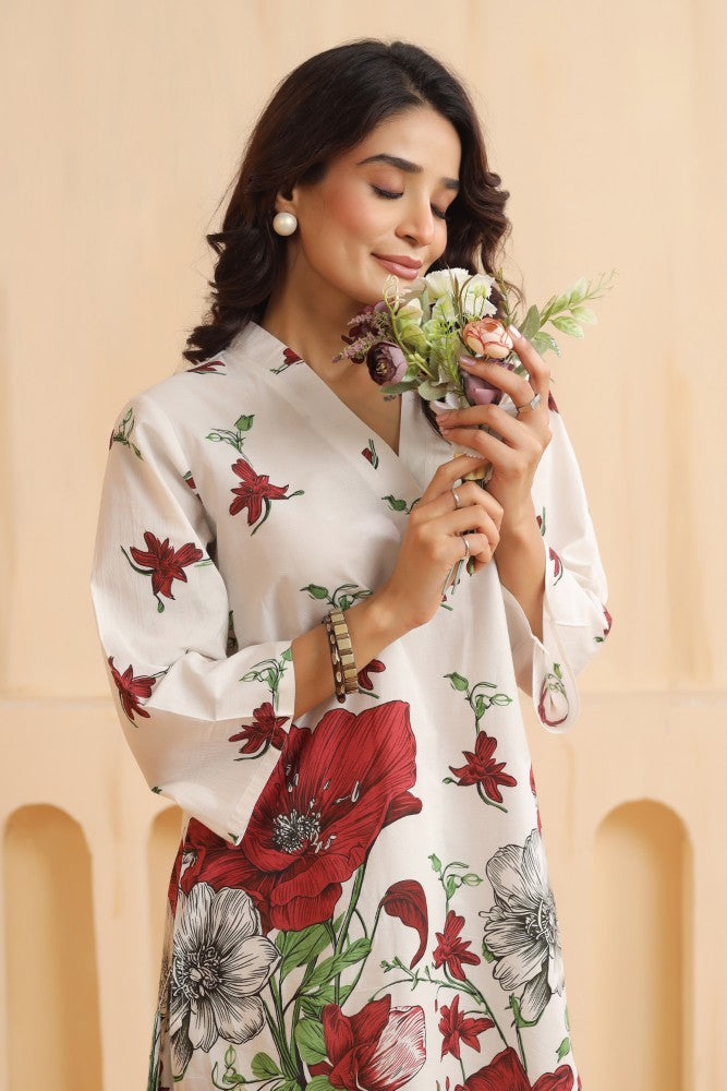 Jennifer Red Floral Coord Set