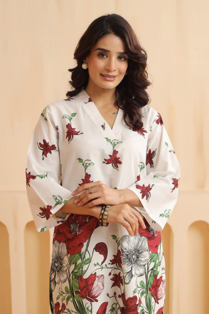 Jennifer Red Floral Coord Set