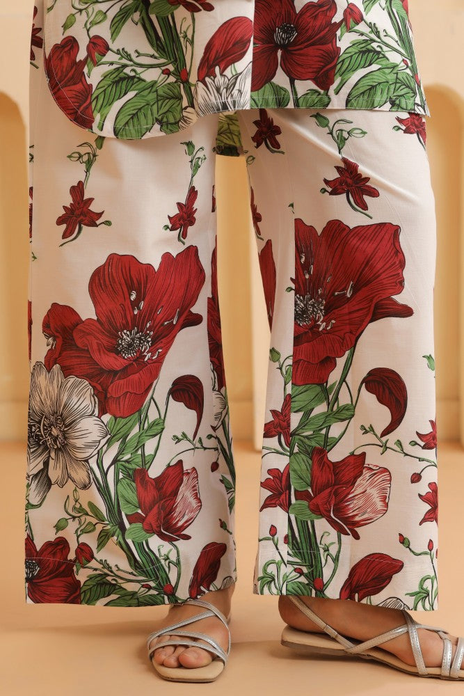 Jennifer Red Floral Coord Set