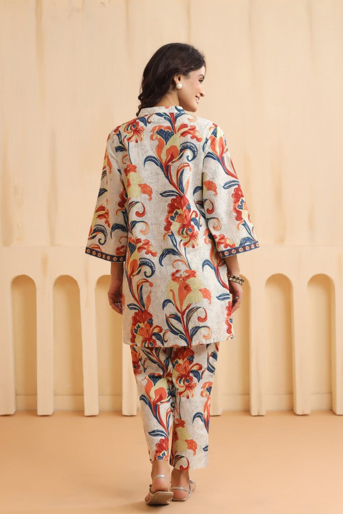 Rema White Cotton Coord Set