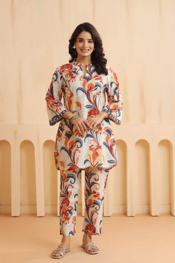 Rema White Cotton Coord Set