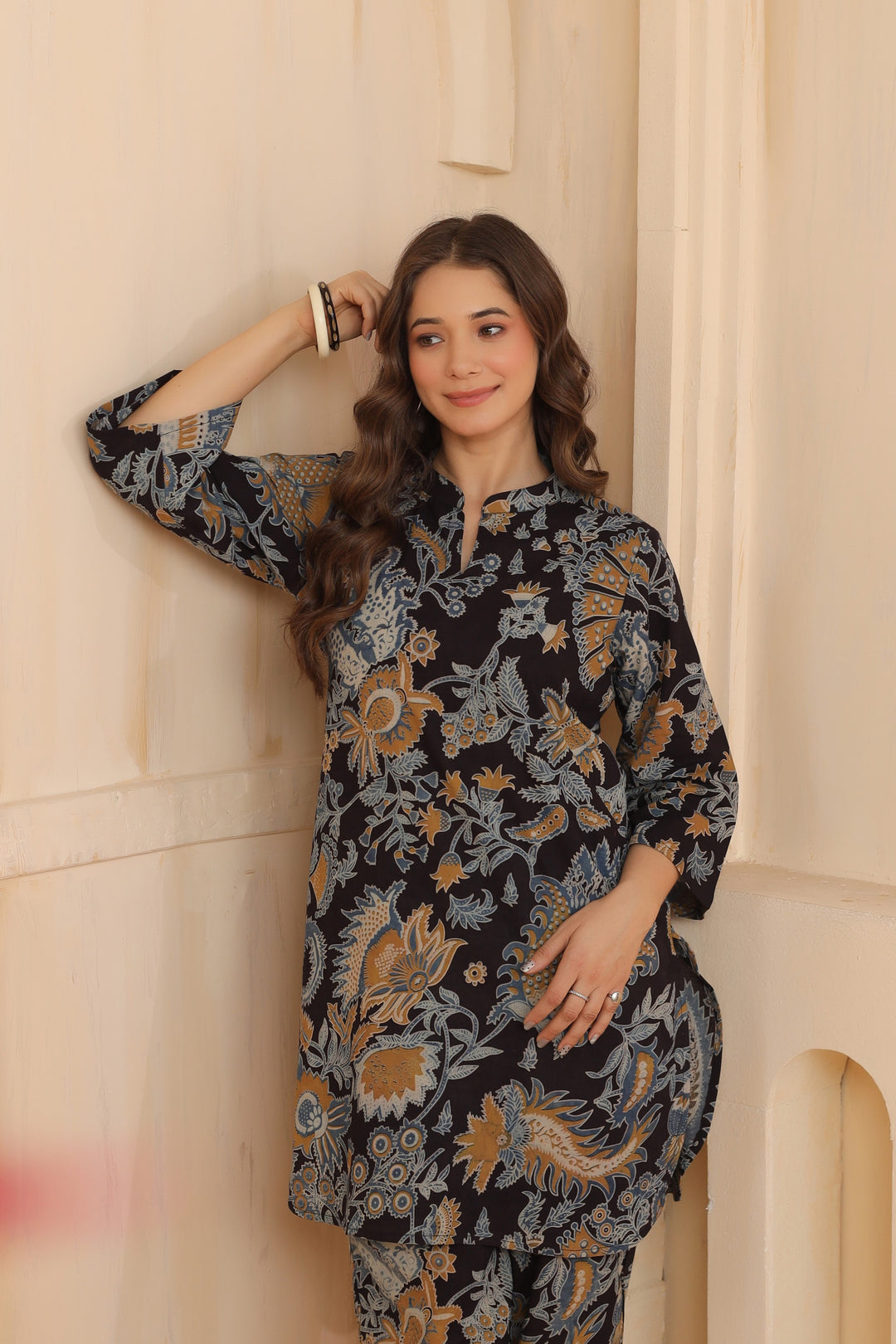 Black Beige Cotton Co-ord Set