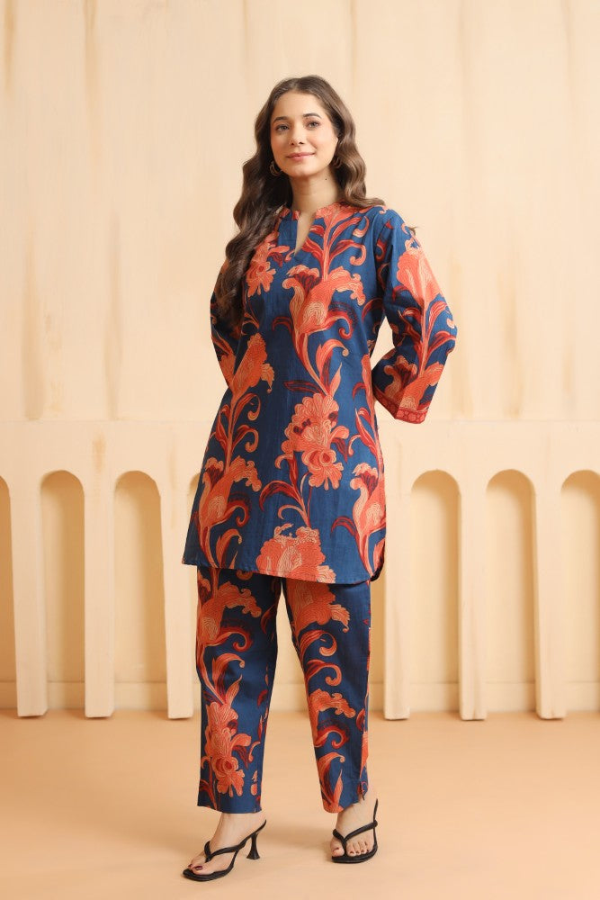 Maison Blue Cotton Coord Set