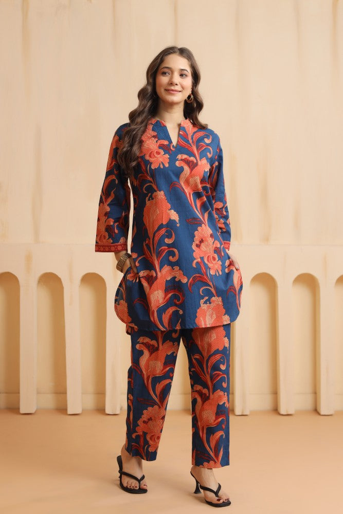 Maison Blue Cotton Coord Set