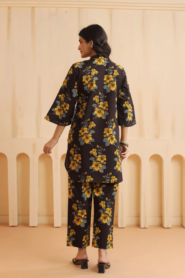 Ishika Black Cotton Co-ord Set