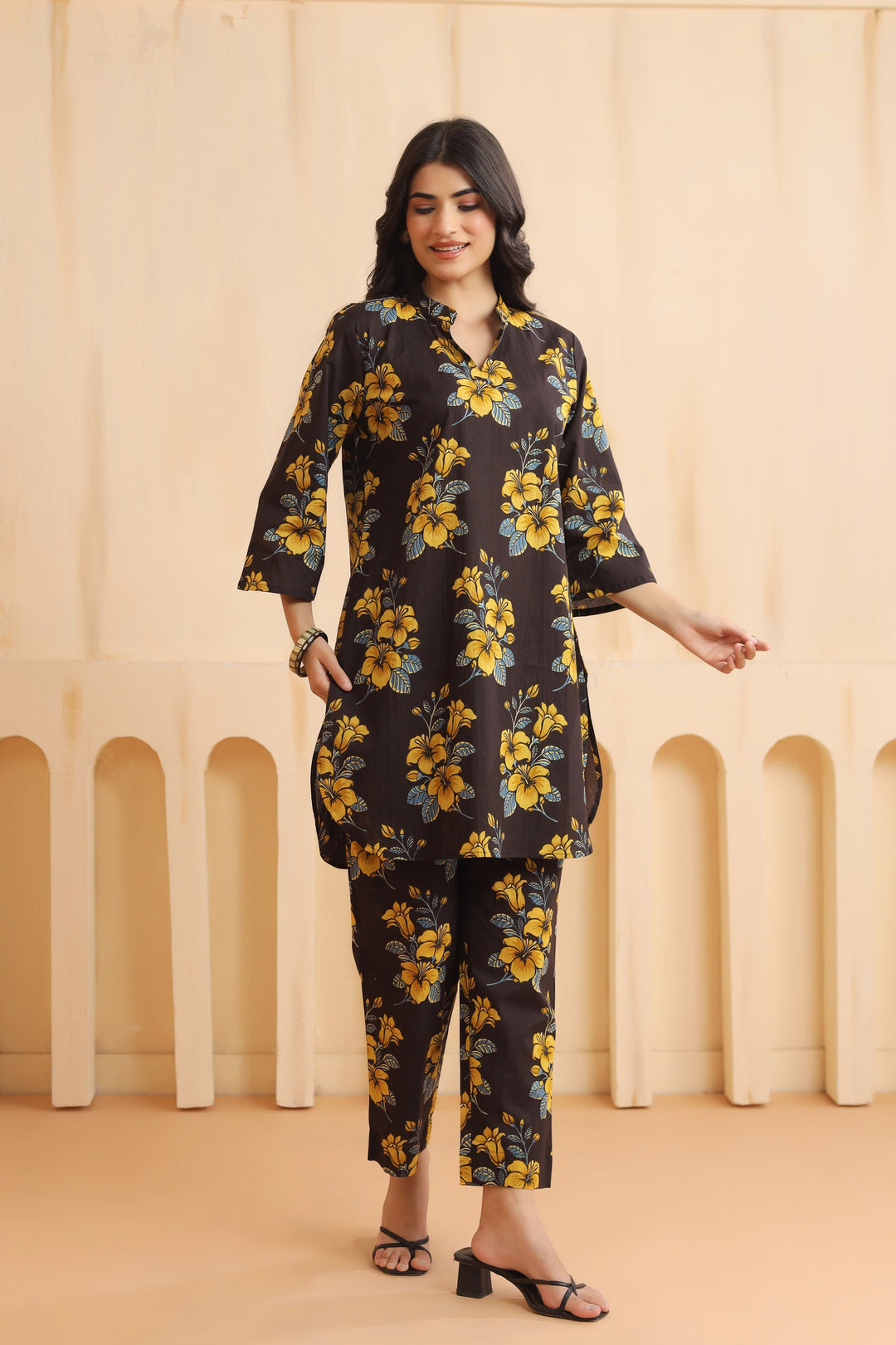 Ishika Black Cotton Co-ord Set