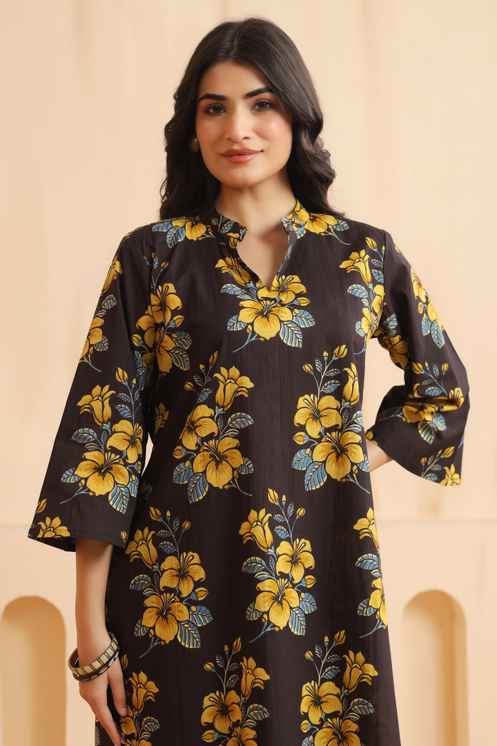 Ishika Black Cotton Co-ord Set