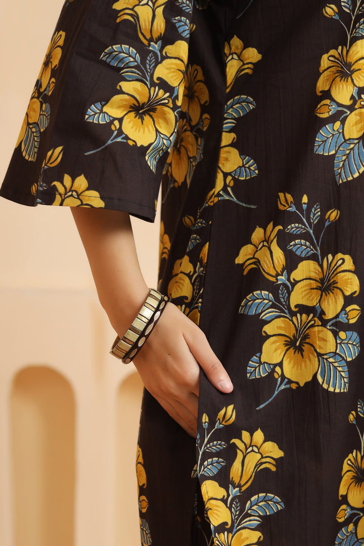 Ishika Black Cotton Co-ord Set