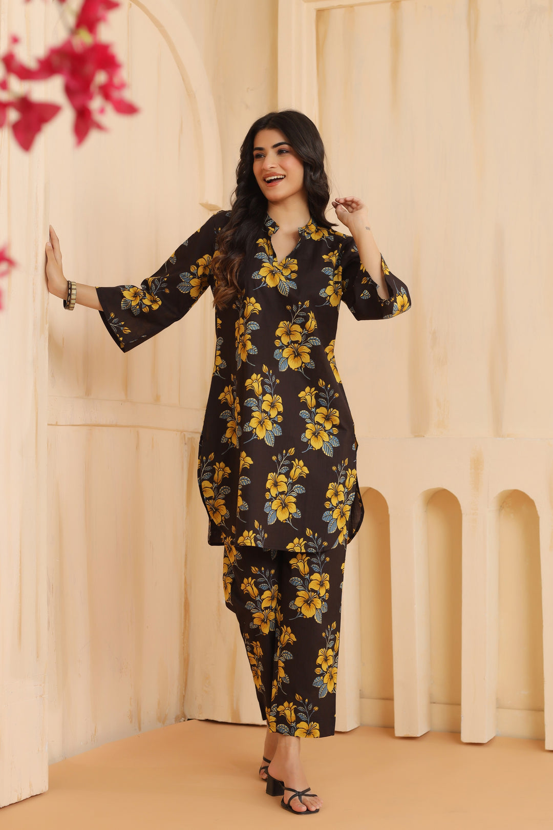 Ishika Black Cotton Co-ord Set