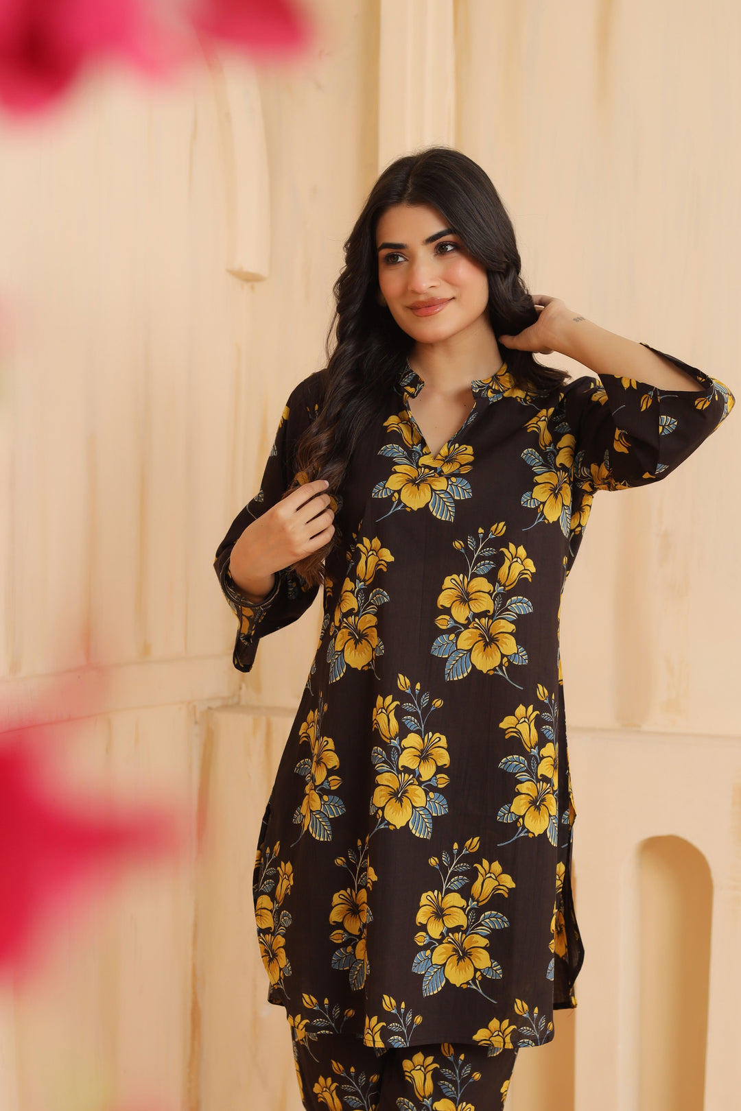 Ishika Black Cotton Co-ord Set