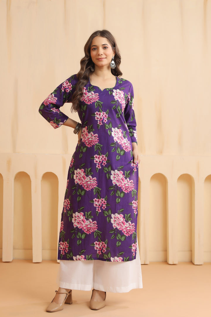 Imara Violet Cotton Kurta