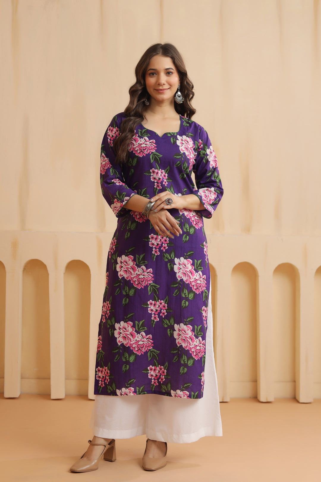 Imara Violet Cotton Kurta