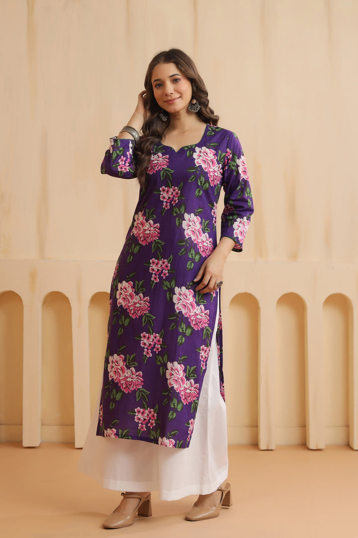 Imara Violet Cotton Kurta