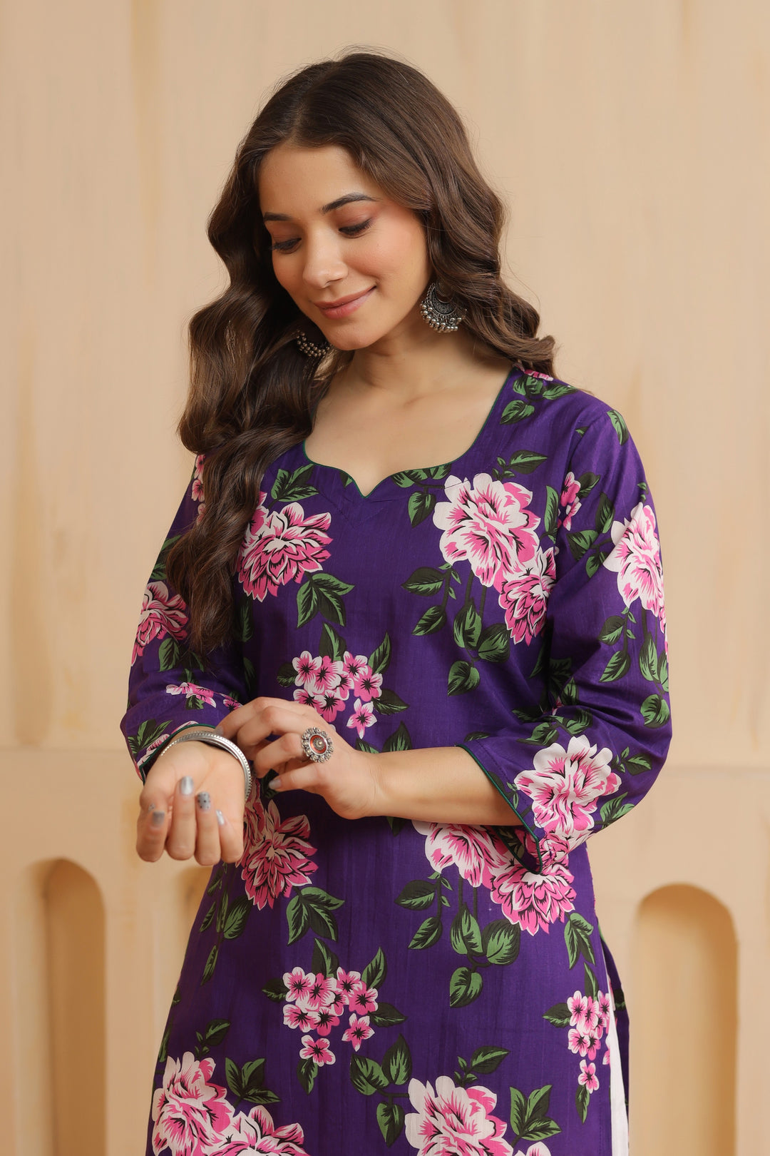 Imara Violet Cotton Kurta
