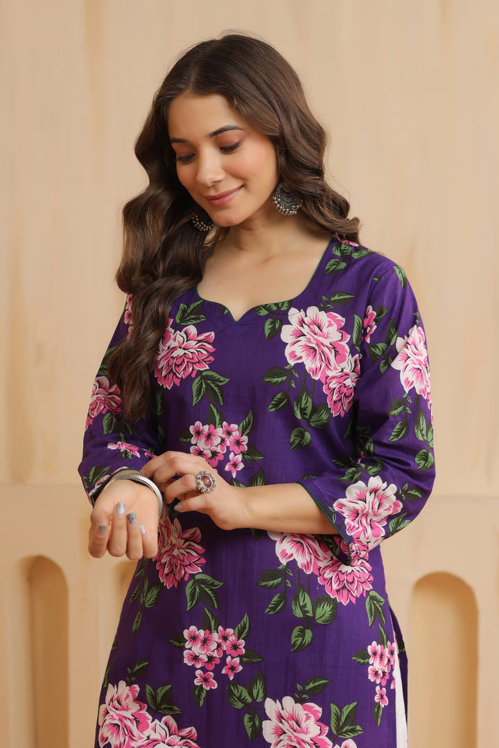 Imara Violet Cotton Kurta