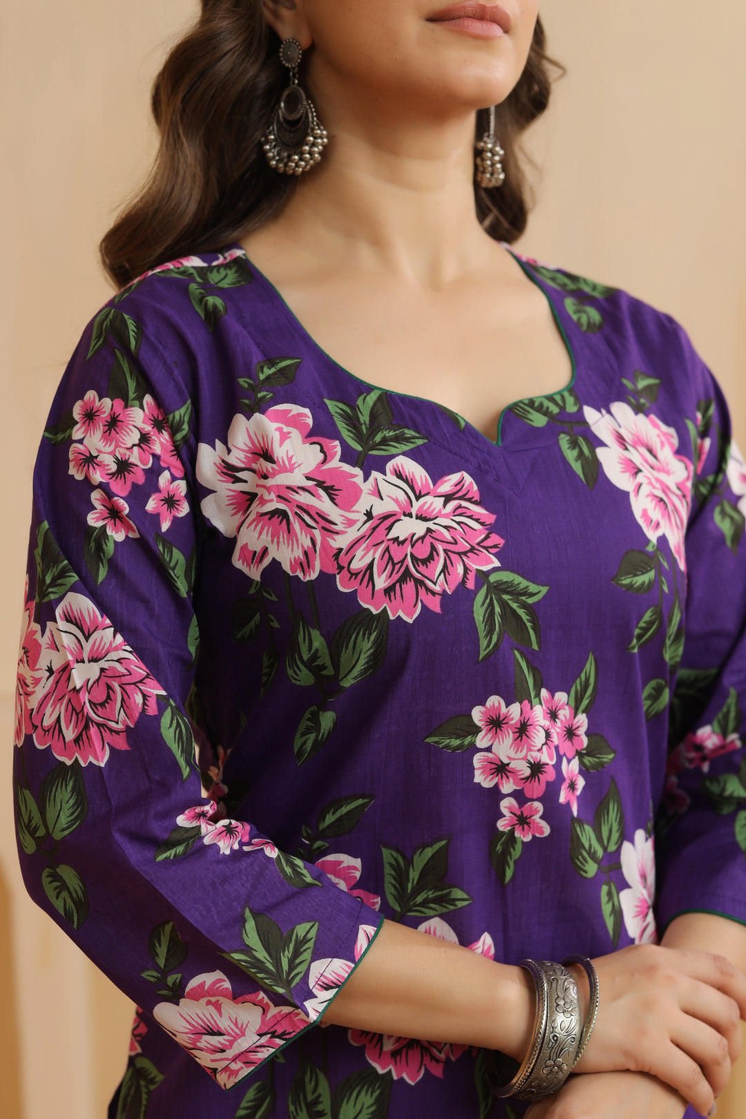 Imara Violet Cotton Kurta