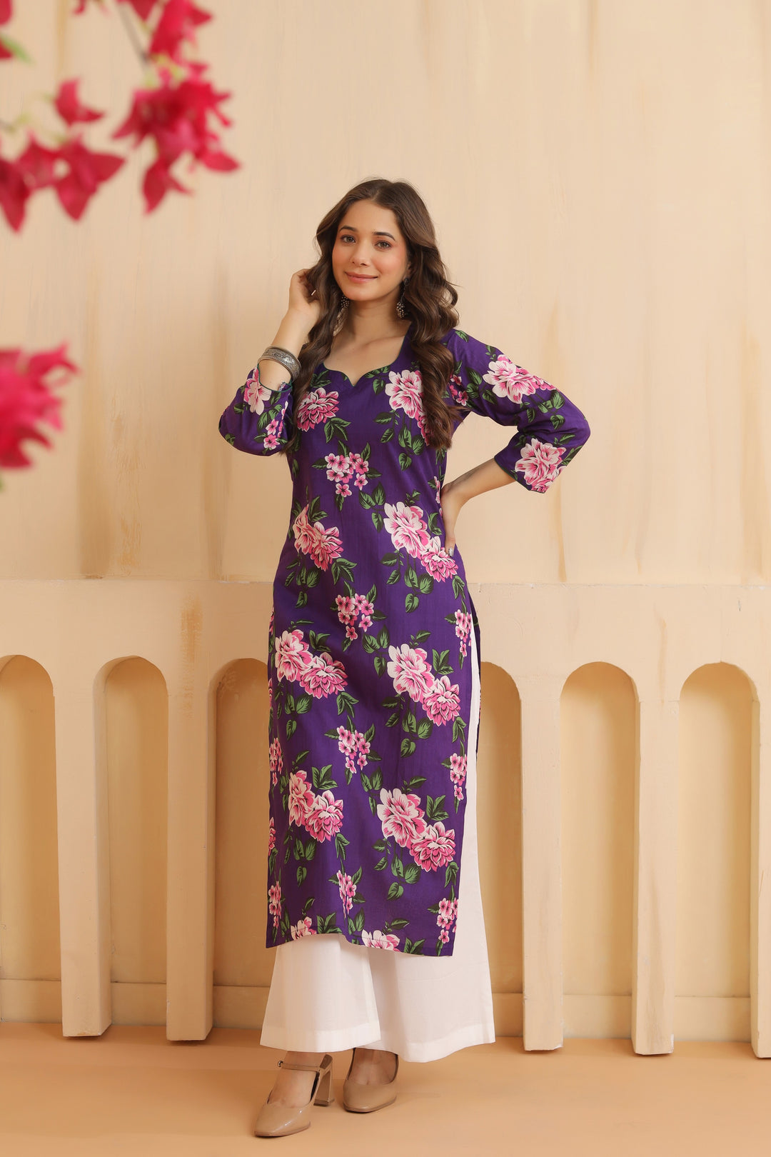 Imara Violet Cotton Kurta