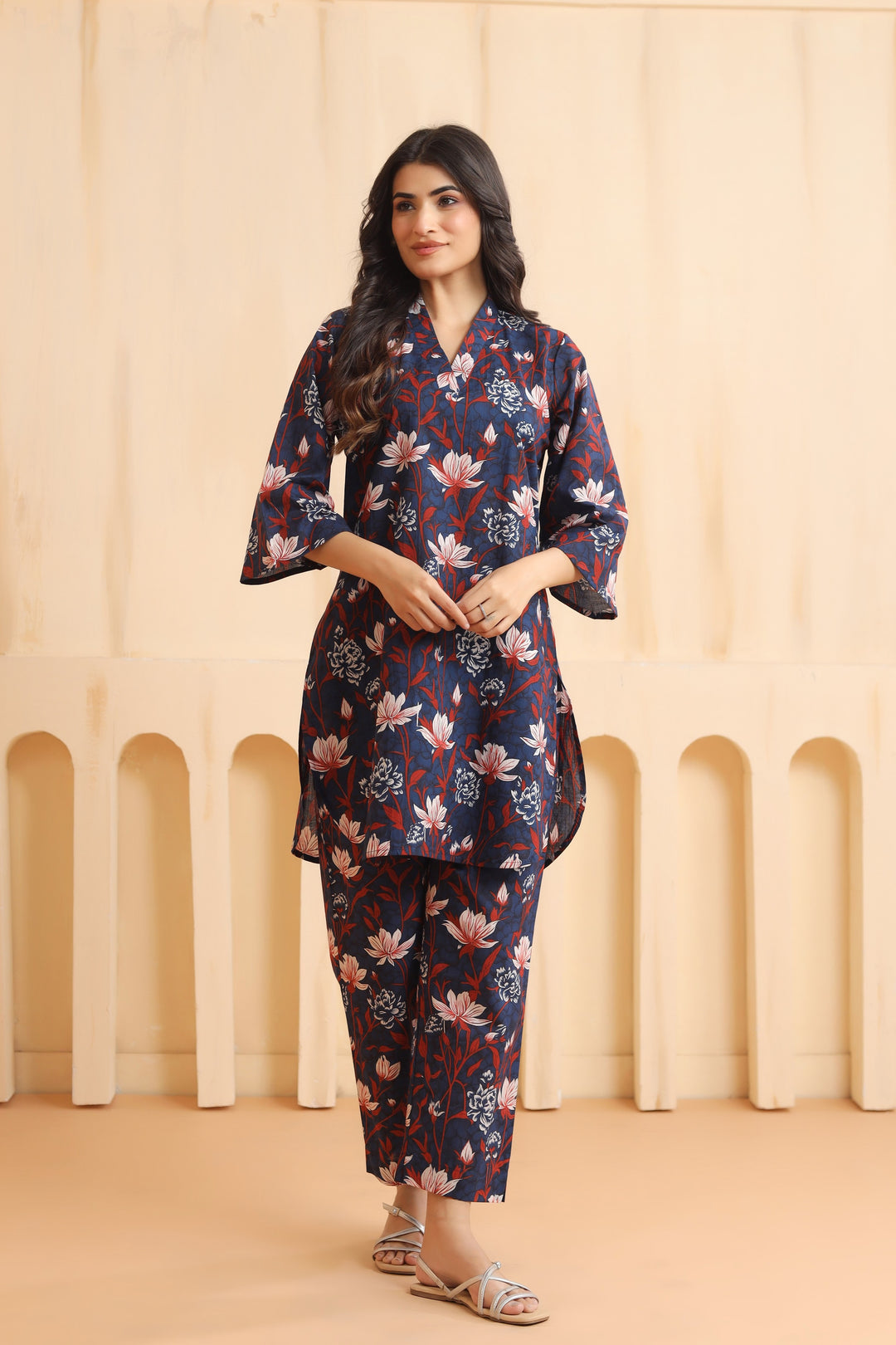 Tiya Blue Cotton Co-ord Set