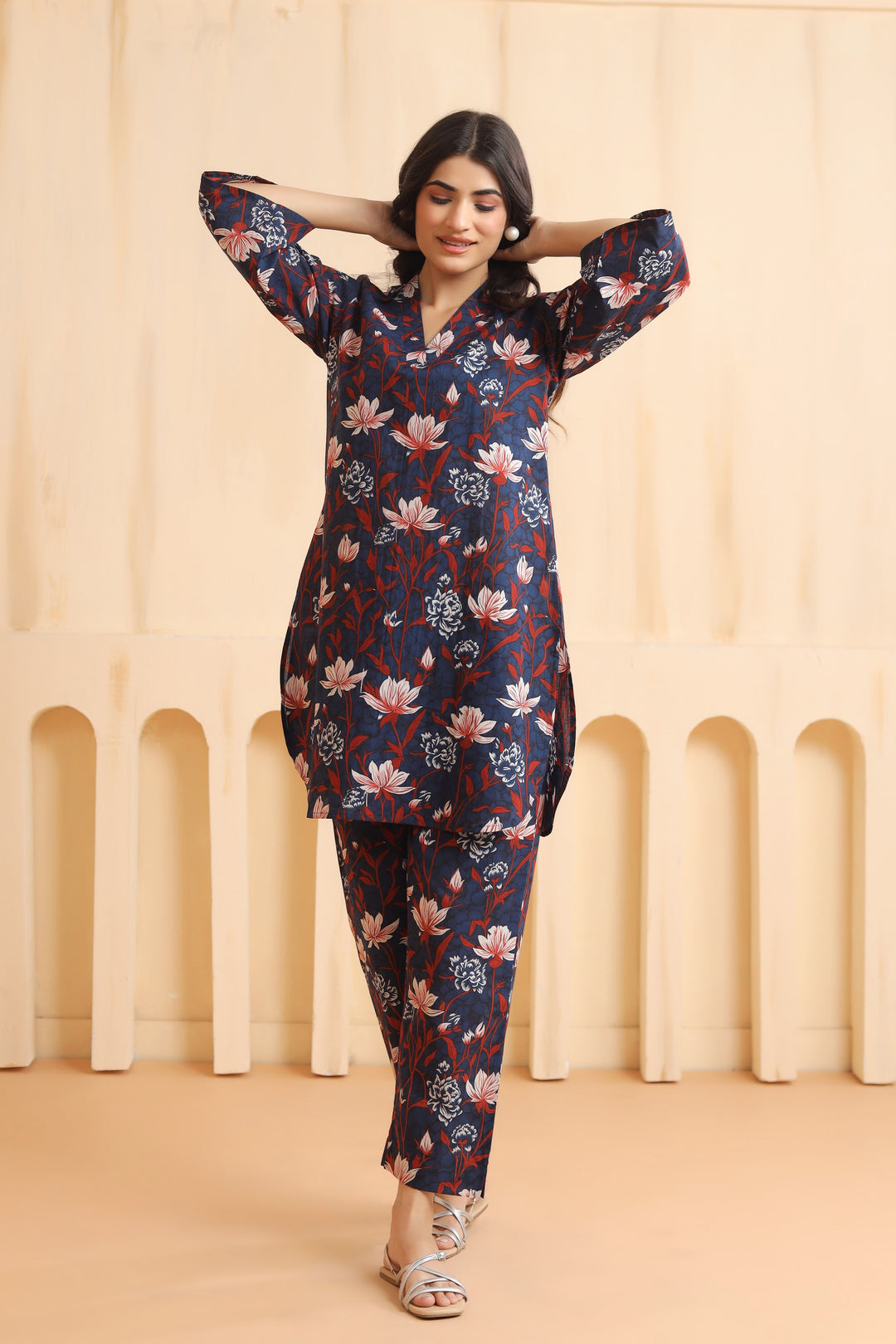 Tiya Blue Cotton Co-ord Set